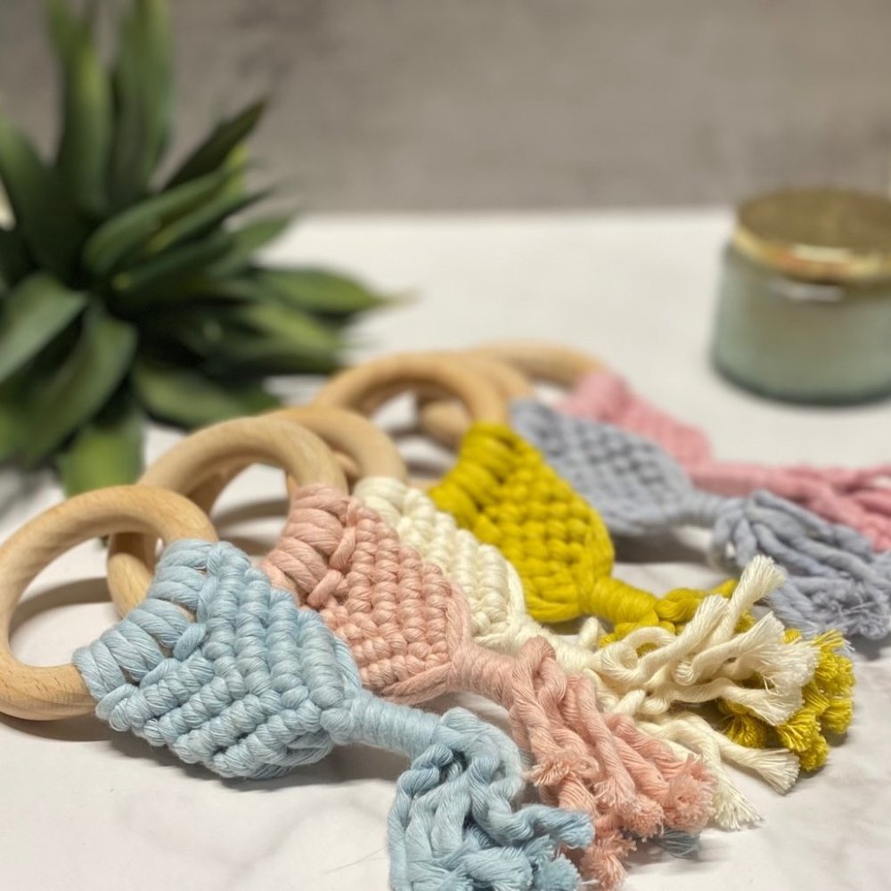 Crochet Baby Toy Teether, Sensory Toy Infants, Montessori Wooden Baby Toy Gifts